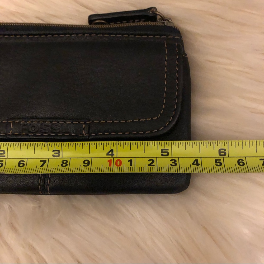 Fossil black leather coin card case wallet - Picture 10 of 10